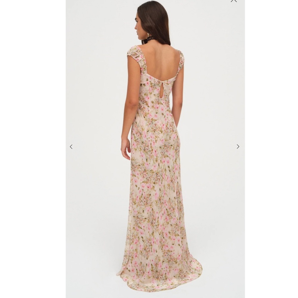FOR LOVE & LEMONS Emmaline Floral Lace Trim Maxi Dress - Picture 13 of 17